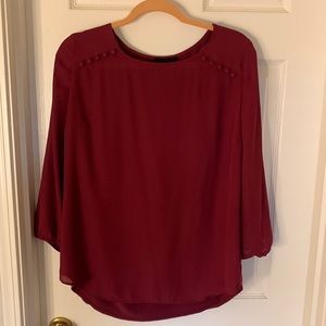 Burgundy Fortune+Ivy Blouse
